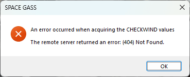 CHECKWIND error 404 error screenshot